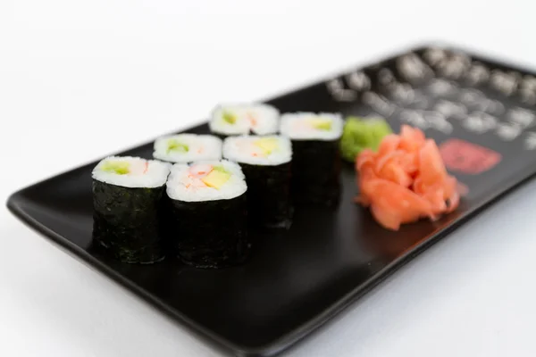 Ízletes sushi szett garnélarák képe — Stock Fotó