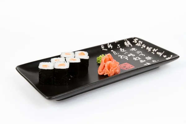 Imagen de sabroso sushi con salmón Fotos de stock