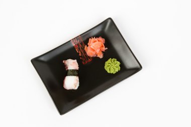 Ahtapot ile lezzetli nigiri görüntüsünü