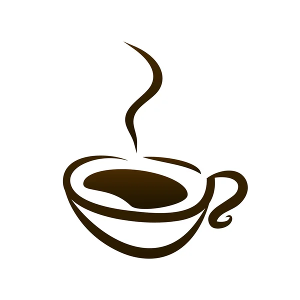Vettore tazza di caffè caldo fatto a mano — Vettoriale Stock