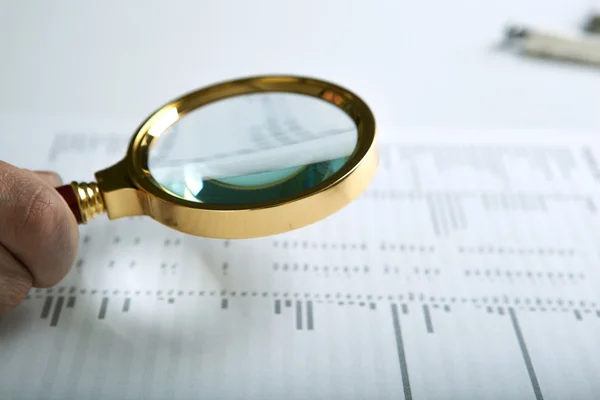 Inscription job search and a hand holding a magnifying glass — Stock Photo, Image