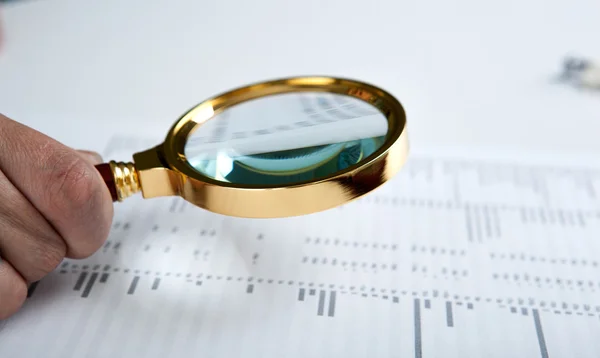 Inscription job search and a hand holding a magnifying glass — Stock Photo, Image