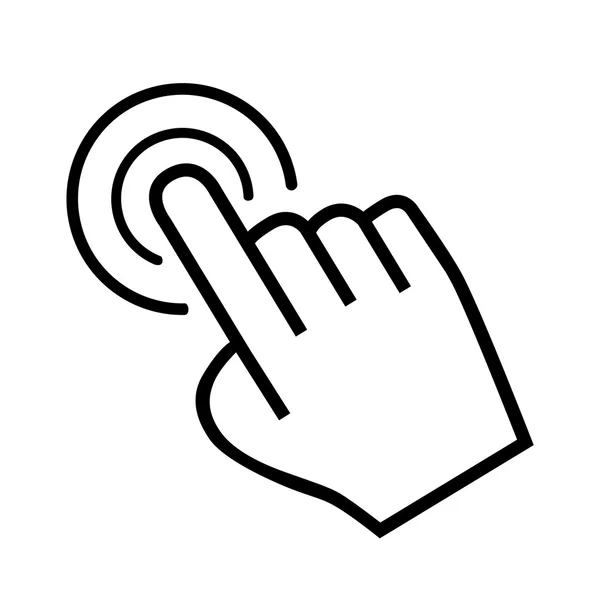 Icono grande de la mano del cursor sobre fondo blanco — Vector de stock