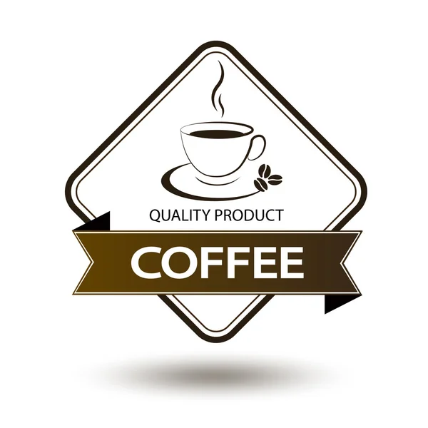 Insignias grandes taza de café bebida — Vector de stock