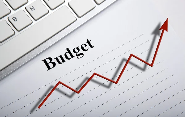 Dokument mit Titelbudget und Grafik — Stockfoto