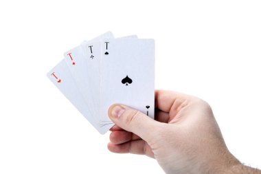Bir adamın elinde dört as, beyaz bir adamın elinde. 