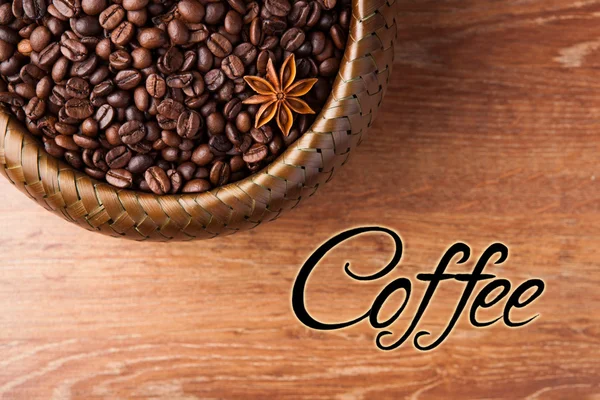 Gebrande koffiebonen in een, Seychellen, Afrika — Stockfoto
