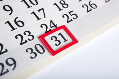 Takvim gün sayıları ile yakın çekim