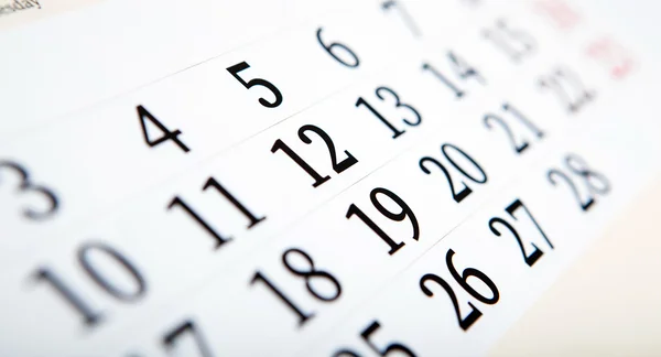 Dni kalendarzowych z numerami z bliska — Zdjęcie stockowe