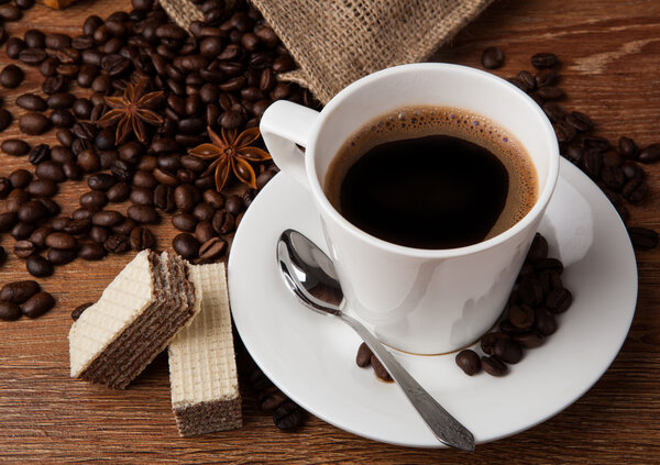 Coffee still life with cup of coffee