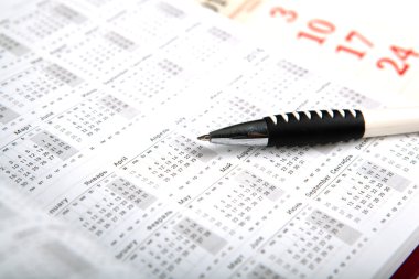 sayılar ve kalem ile takvim günü