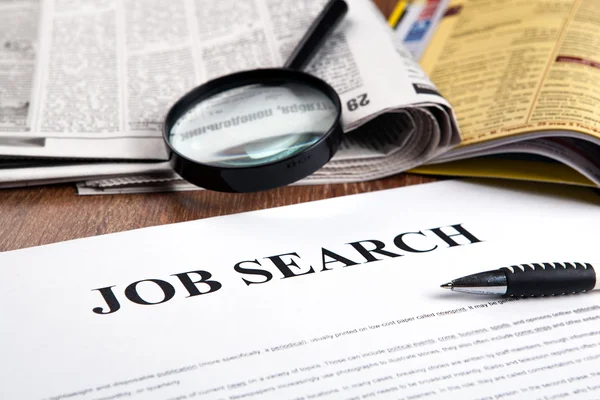 Document with the title of job search — Stock Photo, Image