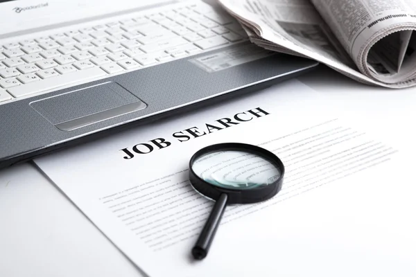 Document with the title of job search — Stock Photo, Image