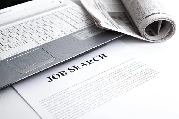 Document with the title of job search — Stock Photo, Image
