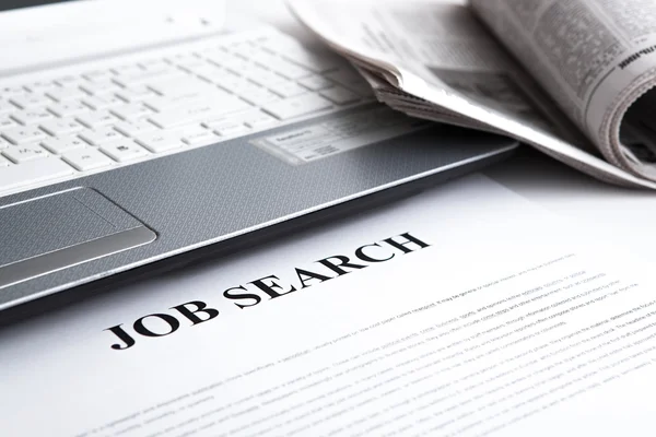 Document with the title of job search — Stock Photo, Image