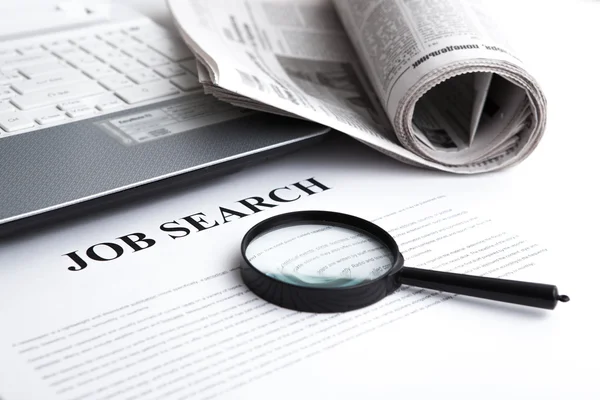 Document with the title of job search — Stock Photo, Image