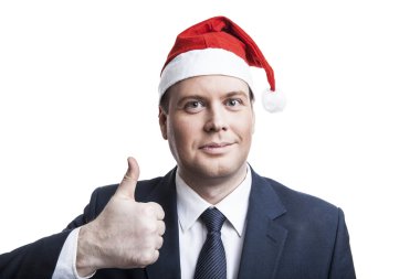 Kış şapkalı adam memnun