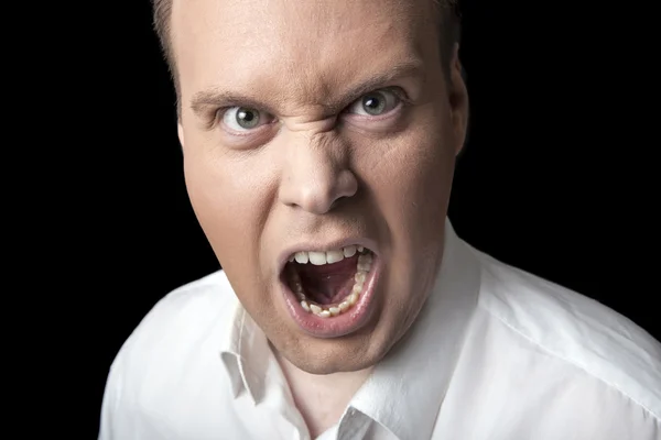 Tvář křičící muži — Stock fotografie