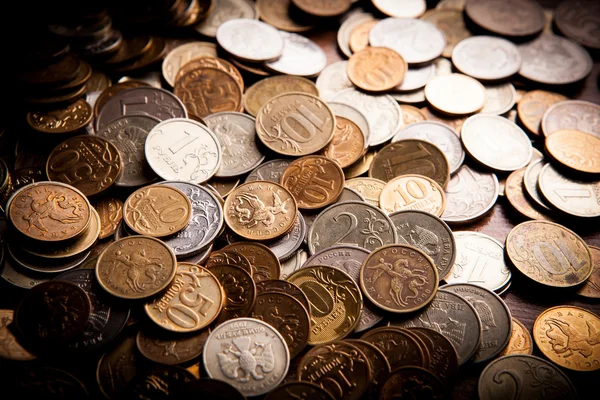 Handful of Russian rubles — Stock Photo, Image