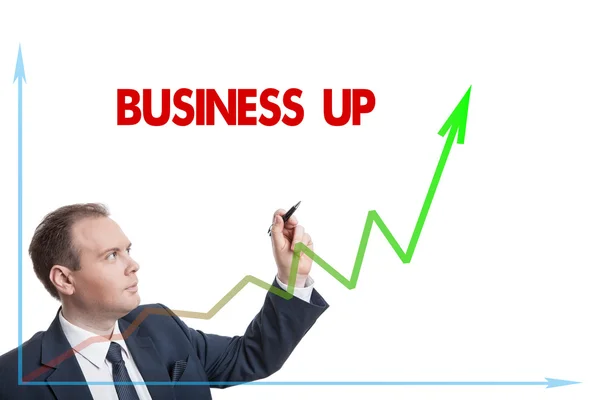 Businessman drawing chart — Stock Photo, Image