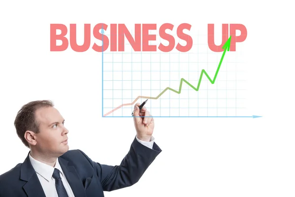 Businessman drawing chart — Stock Photo, Image