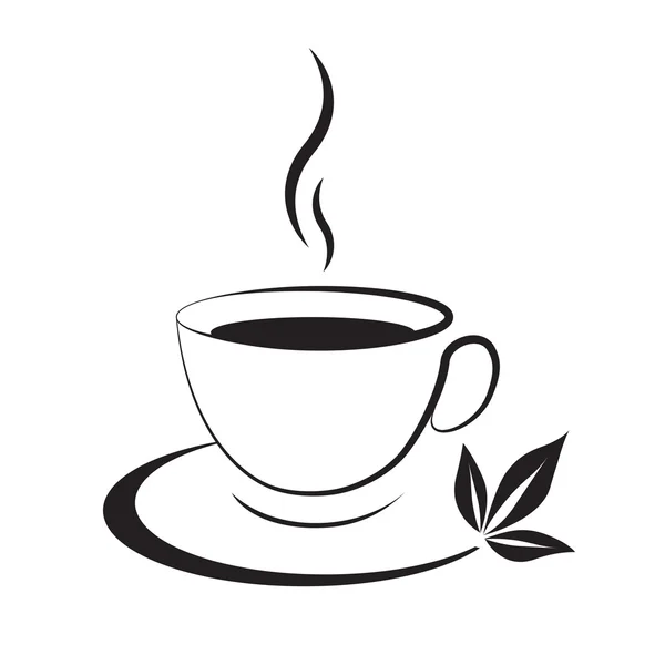 Εικονίδιο φλιτζάνι τσάι μαύρο — Διανυσματικό Αρχείο