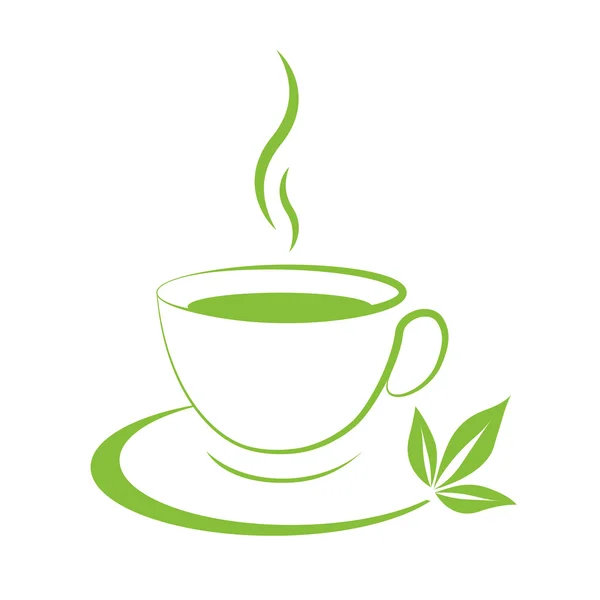 Tea cup icon green — Stock Vector