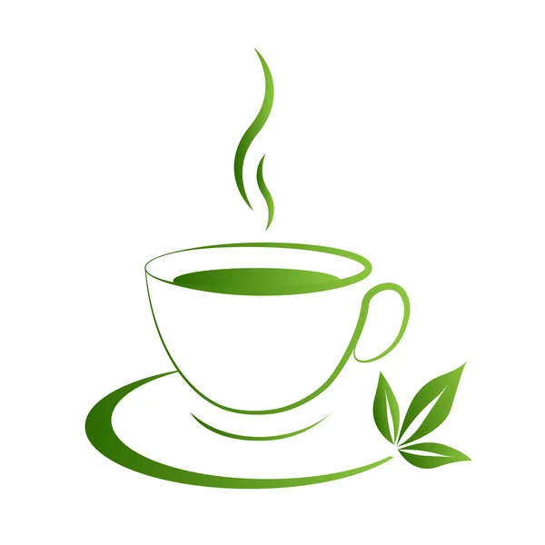 Чашка чая икона зеленый град — стоковый вектор