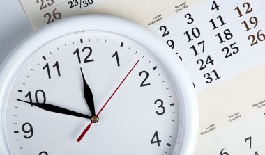 clockface ile bir takvim yaprağı