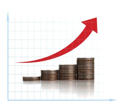 bir satır ile grafik olarak sikke yığını