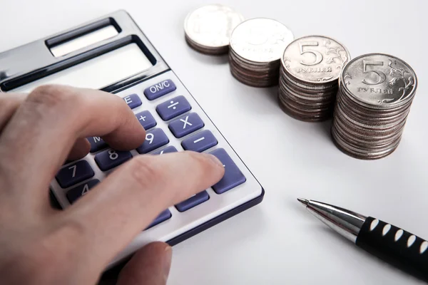Calculation of budget calculator — Stock Photo, Image