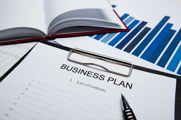 Zakelijke Stilleven met businessplan — Stockfoto