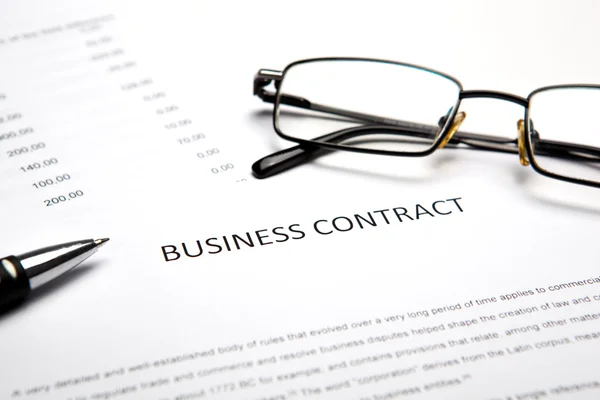 Business still life with business contract Stock Photo