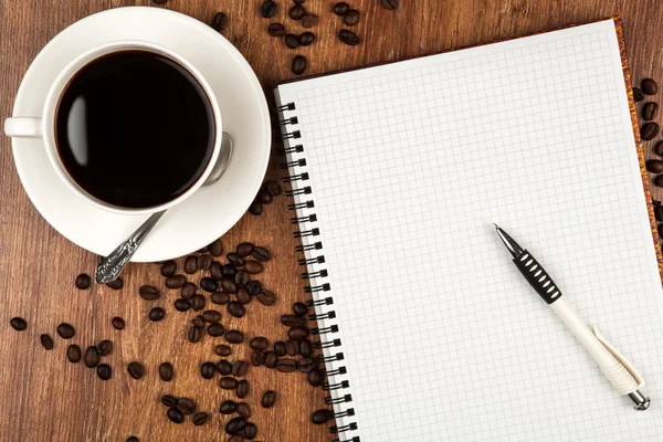 Bodegón de negocios con taza de café — Foto de Stock