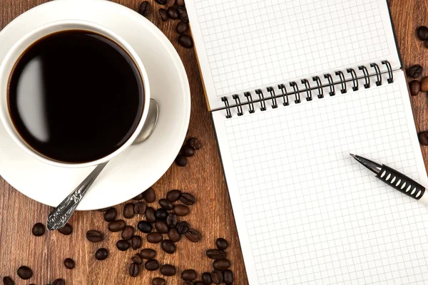 Bodegón de negocios con taza de café — Foto de Stock