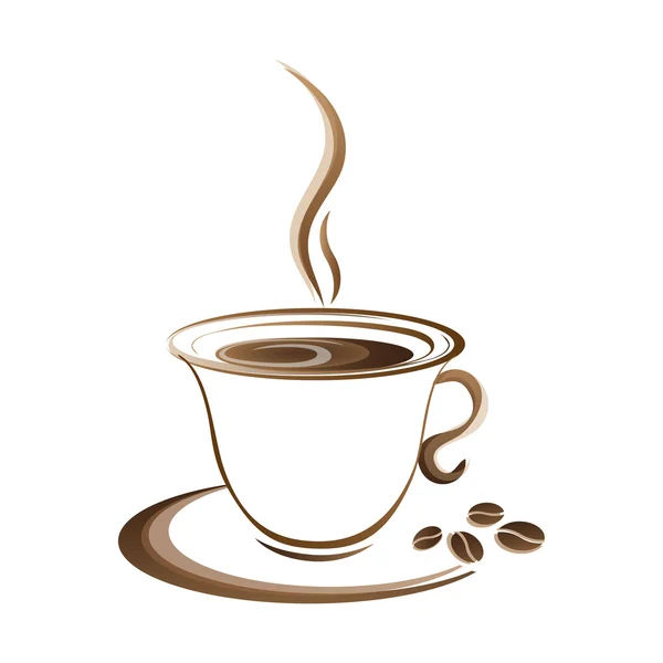 Taza de café caliente vector — Vector de stock