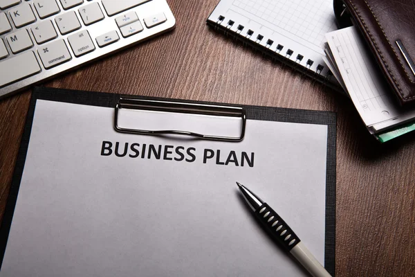 Business still life with business plan — Stock Photo, Image