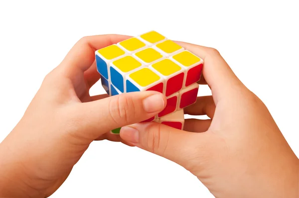 Opgeloste puzzel rubik cub — Stockfoto