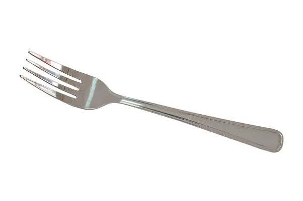 Silver fork in white background — Stock Photo, Image