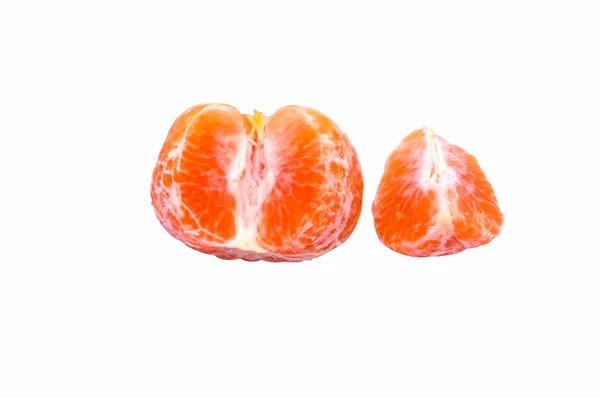 संत्रा मंडारीन किंवा टँजेरिन फळ पांढरा पार्श्वभूमीवर वेगळे — स्टॉक फोटो, इमेज