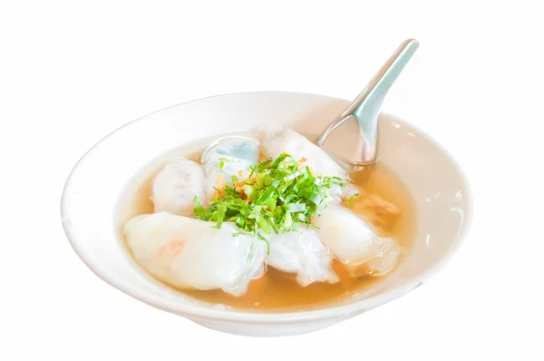 Steamed rice-skin dumplings with sou — Stock Photo, Image