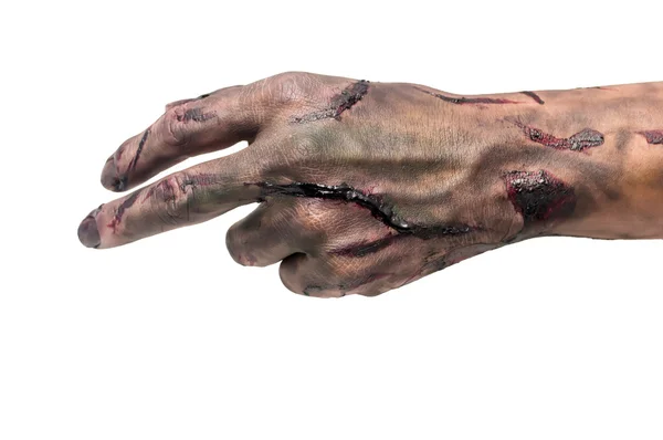 Zombie hand i vit bakgrund — Stockfoto