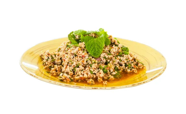 Spicy minced pork salad,Thai foo — Stock Photo, Image