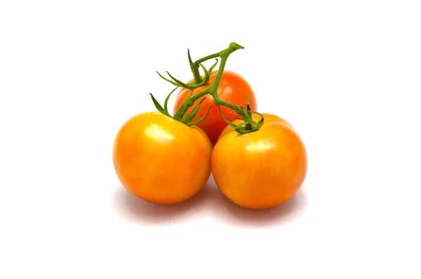 Świeży pomidor czerwony na białym tle, pomidor na białym tle pień — Zdjęcie stockowe