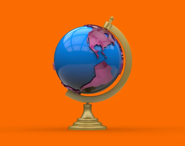 Colorido modelo de globo con estilo sobre fondo naranja . — Foto de Stock