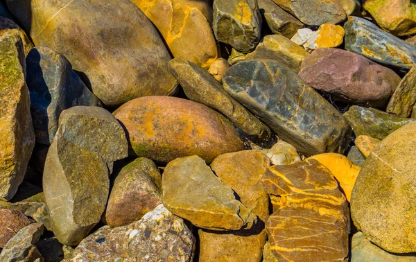 Padrão Seixos Grandes Diversas Cores Cobertura Chão Jardim Decoração Padrão — Fotografia de Stock