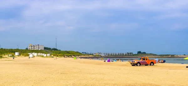 Camion Sauveteur Plage Pendant Saison Estivale Sécurité Sûreté Breskens Zélande — Photo