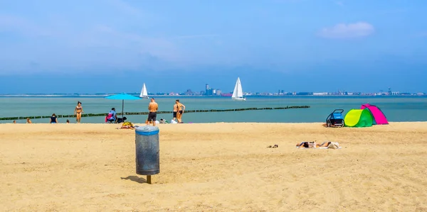 Saison Estivale Sur Plage Breskens Vue Sur Vlissingen Breskens Pays — Photo