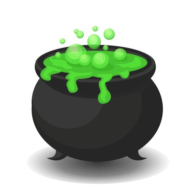 Kazan ile yeşil iksir. EPS 10. 