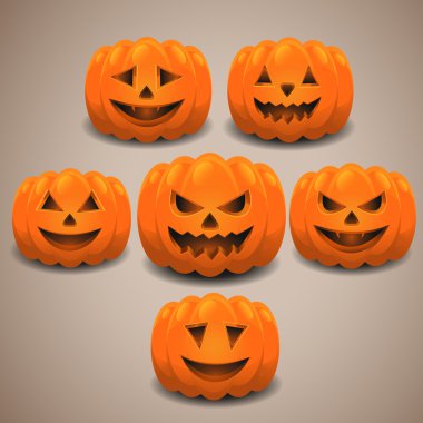 Halloween pumpkins ayarlayın. EPS 10.